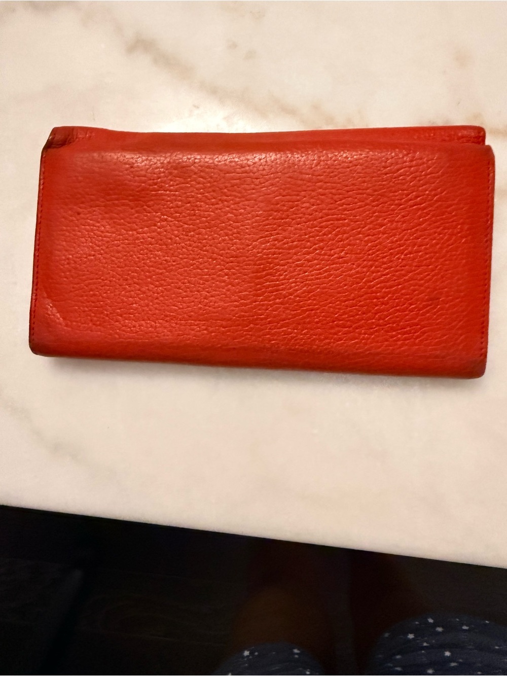 MCM Red Pebbled Leather Continental Wallet with Gold Accents - Picture 3 of 12